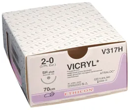 Викрил фиолетовый М3.5 (0) колющая игла 70 см SH-plus 36 шт V318H